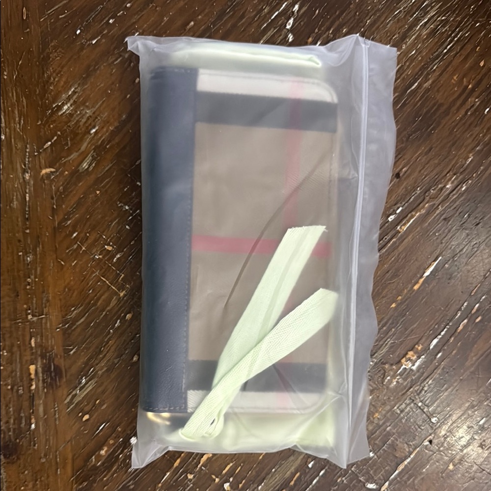 Burberry Black and Gray Wallet with Classic Check Design